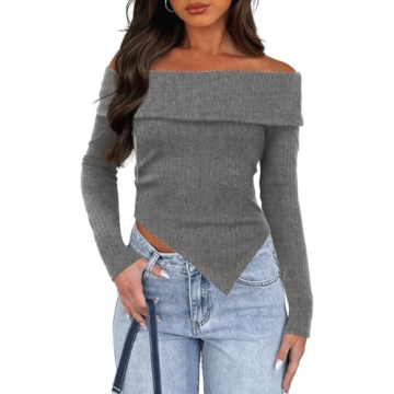 Darong Women's Stylish Off Shoulder Sweater for All Seasons