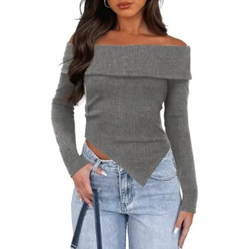 Darong Women's Stylish Off Shoulder Sweater for All Seasons