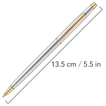 Unibene 6 Pack Steel & Gold Stainless Steel Ballpoint Pens Black Ink Medium Point, Slim Metallic Retractable Twist Pens Nice Gift for Business Office Students Teachers Wedding Christmas