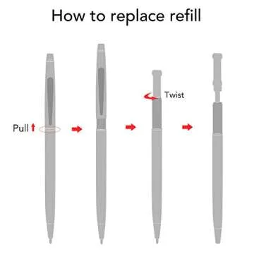 Unibene 6 Pack Slim Metal Ballpoint Pens for Stylish Writing