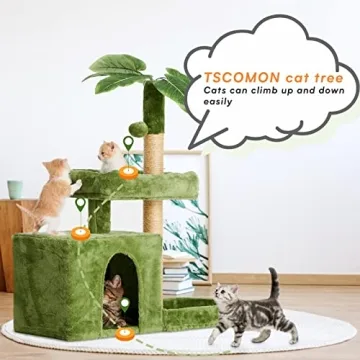 Stylish TSCOMON 31.5" Cat Tree with Leaves for Cats