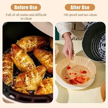 Non-Stick Air Fryer Liners - 100 Count for Easy Cooking