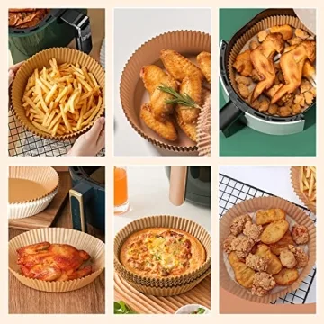 Non-Stick Air Fryer Liners - 100 Count for Easy Cooking