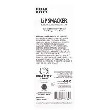 Lip Smacker Lippy Pals Swirls, Sanrio Hello Kitty, Flavored Moisturizing & Smoothing Soft Shine Lip Balm, Hydrating & Protecting Fun Tasty Glossy Finish, Cruelty-Free & Vegan - Sweet Strawberry Shake
