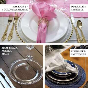 Efavormart 12" Gold Clear Acrylic Charger Plates for Events