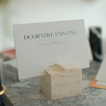 Elegant JIMEI Travertine Stone Place Card Holder