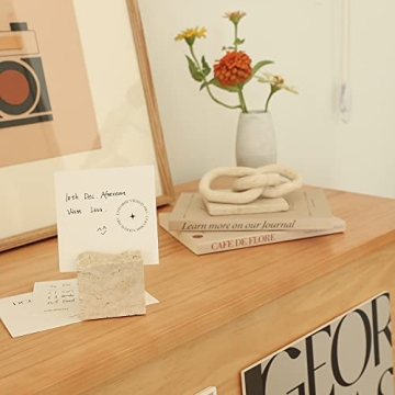Elegant JIMEI Travertine Stone Place Card Holder