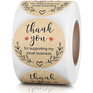 Kraft Thank You Stickers for Small Businesses - 500 Labels