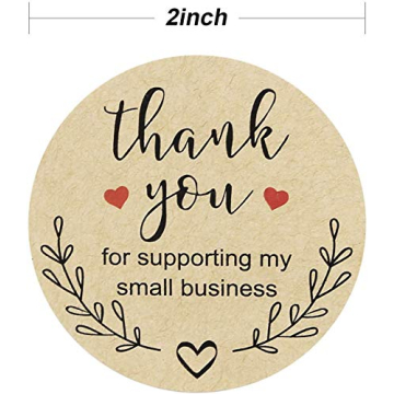 Kraft Thank You Stickers for Small Businesses - 500 Labels