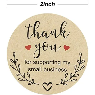 Kraft Thank You Stickers for Small Businesses - 500 Labels
