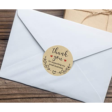 Kraft Thank You Stickers for Small Businesses - 500 Labels