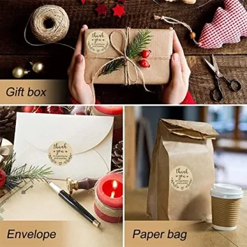 Kraft Thank You Stickers for Small Businesses - 500 Labels