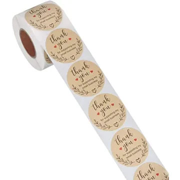 Kraft Thank You Stickers for Small Businesses - 500 Labels