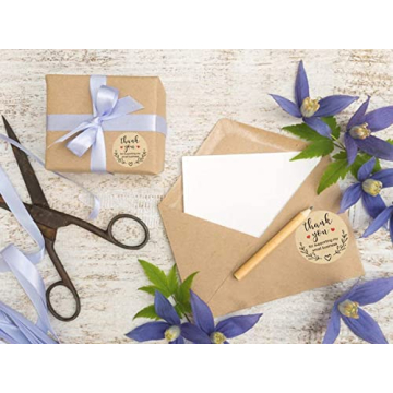 Kraft Thank You Stickers for Small Businesses - 500 Labels