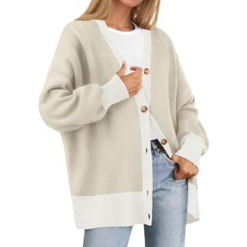 ZESICA Oversized Women's Knit Cardigan for Comfort