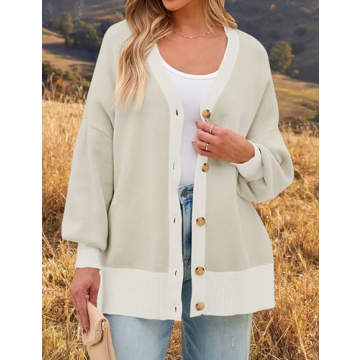 ZESICA Oversized Women's Knit Cardigan for Comfort