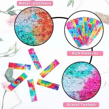 36 Pcs Anxiety Relief Calm Strips - Textured Sensory Stickers Kit with Fidget Strips & Storage Bag - Stress Relief for Adults, Teens & Kids, Perfect for Classroom, Desk & Travel (Tie-Dye)