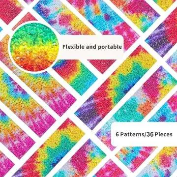 36 Pcs Anxiety Relief Calm Strips - Textured Sensory Stickers Kit with Fidget Strips & Storage Bag - Stress Relief for Adults, Teens & Kids, Perfect for Classroom, Desk & Travel (Tie-Dye)