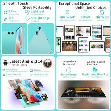 ODEA Android 14 Tablet 10 Inch with 12GB RAM 128GB Storage