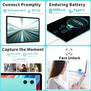 ODEA Android 14 Tablet 10 Inch with 12GB RAM 128GB Storage