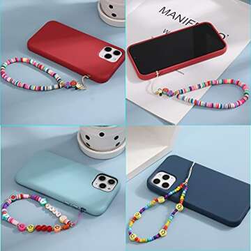 TOOVREN 3PCS Handmade Beaded Phone Charm Strap - Cute Y2K Accessory.
