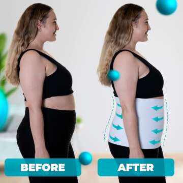 QORE LOGIQ Plus Size Abdominal Binder Post Surgery - C Section Belly Binder, Postpartum Belly Band, ...