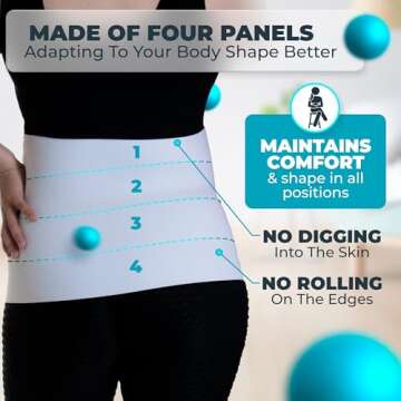 QORE LOGIQ Plus Size Abdominal Binder Post Surgery - C Section Belly Binder, Postpartum Belly Band, Adjustable 12" Compression Wrap for Stomach & Hernia Belt, White 3XL