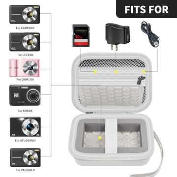 Carrying & Protective Case for Digital Camera, AbergBest 21 Mega Pixels 2.7" LCD Rechargeable HD/Kod...