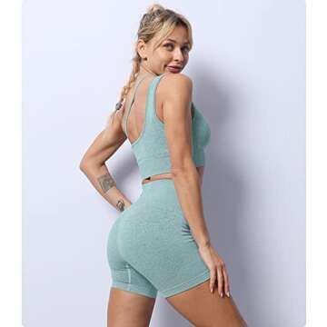 Yodygaga Seamless Leggings Sets Women 2 Piece Workout Outfits Sports Bra And High Waisted Leggings Workout Suits