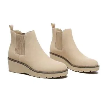 Stylish Athlefit Women's Chelsea Wedge Boots for Comfort
