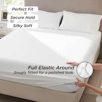 Bedsure Twin Sheets Set - 3 Pieces Soft Twin Bed Sheets - Breathable & Cooling - Hotel Luxury - Easy Care Polyester Microfiber Bedding for Women, Men, Bright White