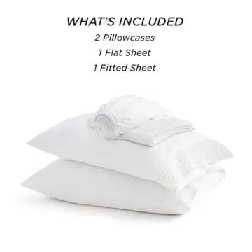 Bedsure Twin Sheets Set - 3 Pieces Soft Twin Bed Sheets - Breathable & Cooling - Hotel Luxury - Easy Care Polyester Microfiber Bedding for Women, Men, Bright White