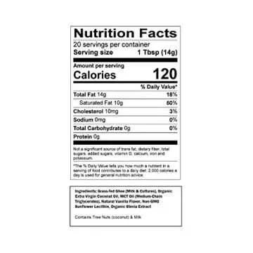 Keto Coffee Creamer by PowerCreamer | French Vanilla - Zero Sugar | Grass-fed Ghee, MCT Oil, Organic Coconut Oil, Stevia | Keto Creamer, Energy Support | Liquid, No Refrigeration (20 Servings)