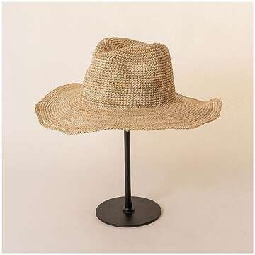 Womens Beach Sun Straw Hat UV UPF50 Travel Foldable Brim Summer UV Straw Hat