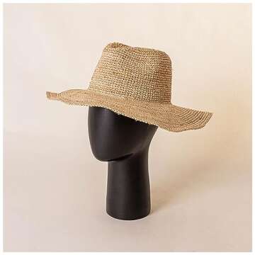 Womens Beach Sun Straw Hat UV UPF50 Travel Foldable Brim Summer UV Straw Hat