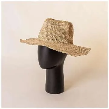 Womens Beach Sun Straw Hat UV UPF50 Travel Foldable Brim Summer UV Straw Hat