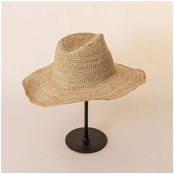Womens Beach Sun Straw Hat UV UPF50 Travel Foldable Brim Summer UV Straw Hat