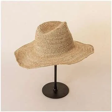 Womens Beach Sun Straw Hat UV UPF50 Travel Foldable Brim Summer UV Straw Hat