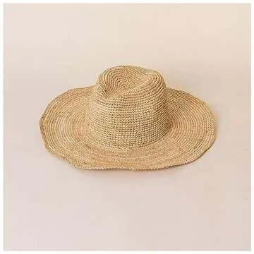 Womens Beach Sun Straw Hat UV UPF50 Travel Foldable Brim Summer UV Straw Hat