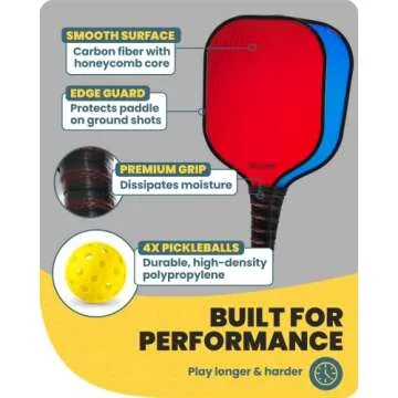 Boulder Pickleball Carbon Fiber Set - Fun for All Ages