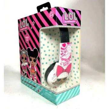 L.O.L. Surprise! Kids Safe Over The Ear Headphones HP2-03136 | Kids Headphones, Volume Limiter for Developing Ears, 3.5MM Stereo Jack, white/black Recommended for Ages 3-9, by Sakar