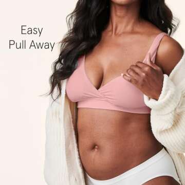 Bravado Designs Ballet Nursing Sleep Bra | Pull Away for Breastfeeding | Dusted Peony | S