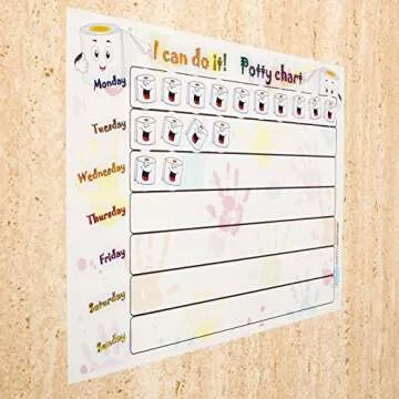 New - Premium Quality Potty Training Reward Chart, Multi Use Removable Self Sticking Plastic Wall Chart and 280 Removable Stickers
