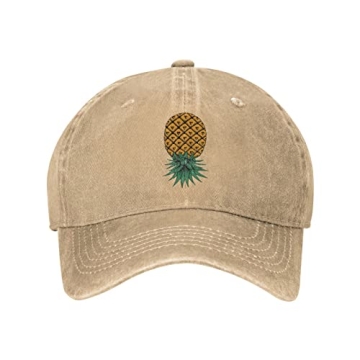 Upside Down Pineapple Adjustable Washed Cotton Baseball Cap