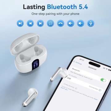 Wireless Earbuds with LED Display and 50H Playtime