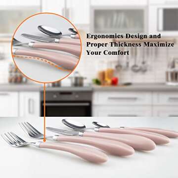 Stylish HOFTEN 20 Piece Pink Silverware Set for 4