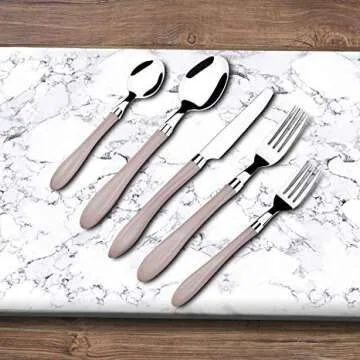 Stylish HOFTEN 20 Piece Pink Silverware Set for 4