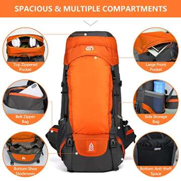 Unineovo 50L Waterproof Hiking Backpack for Outdoor Fun