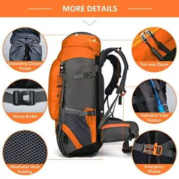 Unineovo 50L Waterproof Hiking Backpack for Outdoor Fun