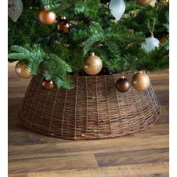 Plow & Hearth Small Willow Christmas Tree Ring Collar, 22½'' Dia.
